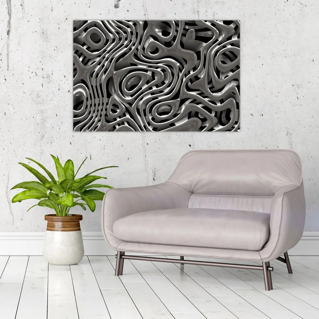 Tablou - Abstractizare metalică (90x60 cm)