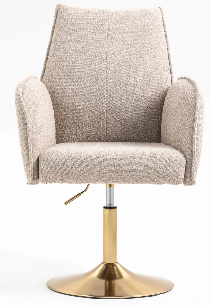 HR280N Scaun Latte Boucle cu Bază Aurie