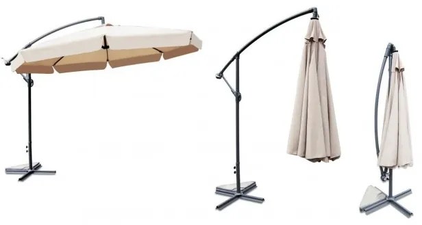 ShopJK UMBRELĂ DE SOARE PENTRU GRĂDINĂ 350 CM CAPPUCINO