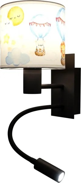 Brilagi - Lampă LED flexibilă BOBO 1xE27/25W/230V + LED/3W negru/alb/cu animale