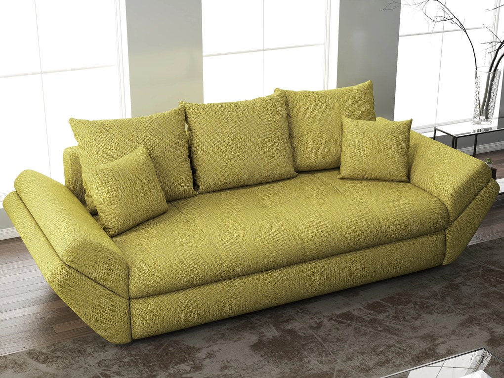 Canapea extensibilă dumonde cu ladă de depozitare si sezut confortabil din spuma high-density, Loana Enjoy Green 250x100 cm