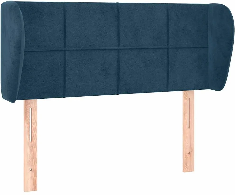 vidaXL Tăblie pat cu aripioare albastru închis 93x23x78/88 cm textil