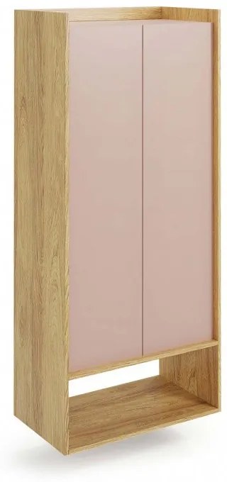 Dulap modular Mobius 2D natur/roz – H179 cm