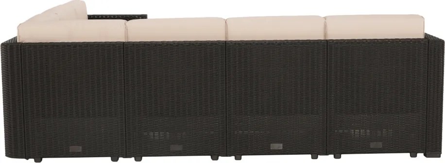 Set de grădină din rattan, 3 piese, maro/bej, RODEN