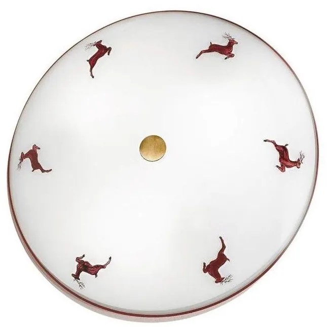 Kolarz 731.U12.4.103 Plafonieră NONNA, 2xE14/60W/230V, Ø 32 cm, roșie/alamă