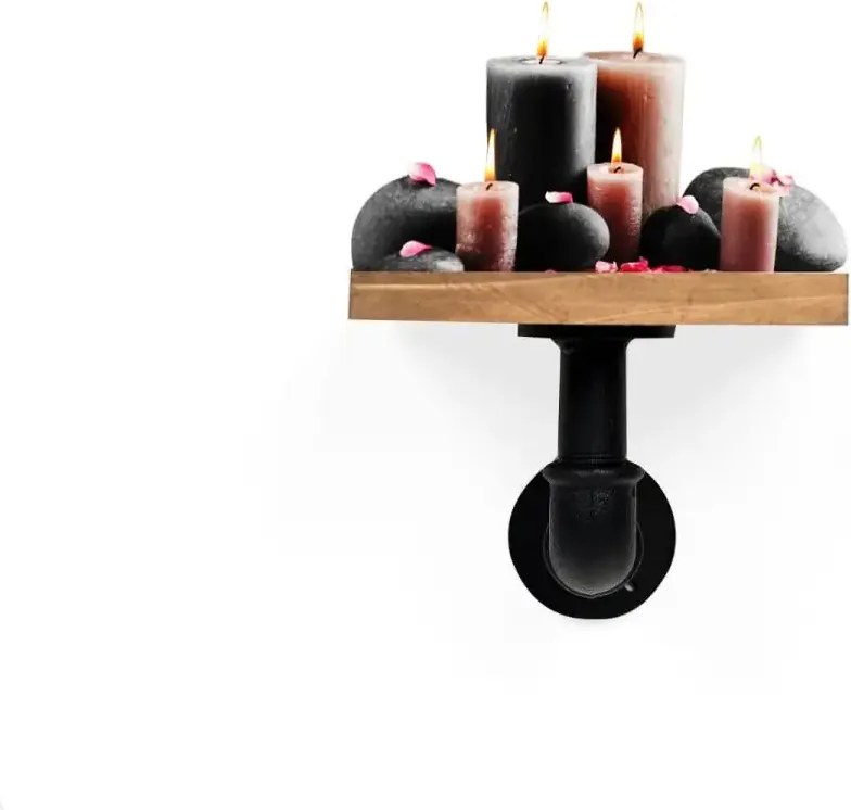 Raft stil industrial din lemn-metal Homs 15x12 cm