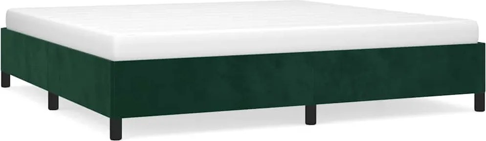 vidaXL Cadru de pat fără saltea, verde închis, 200x200 cm, catifea
