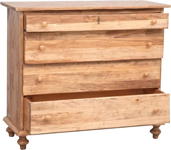 Comoda, L114 48 H99 cm, natur antichizat, lemn masiv