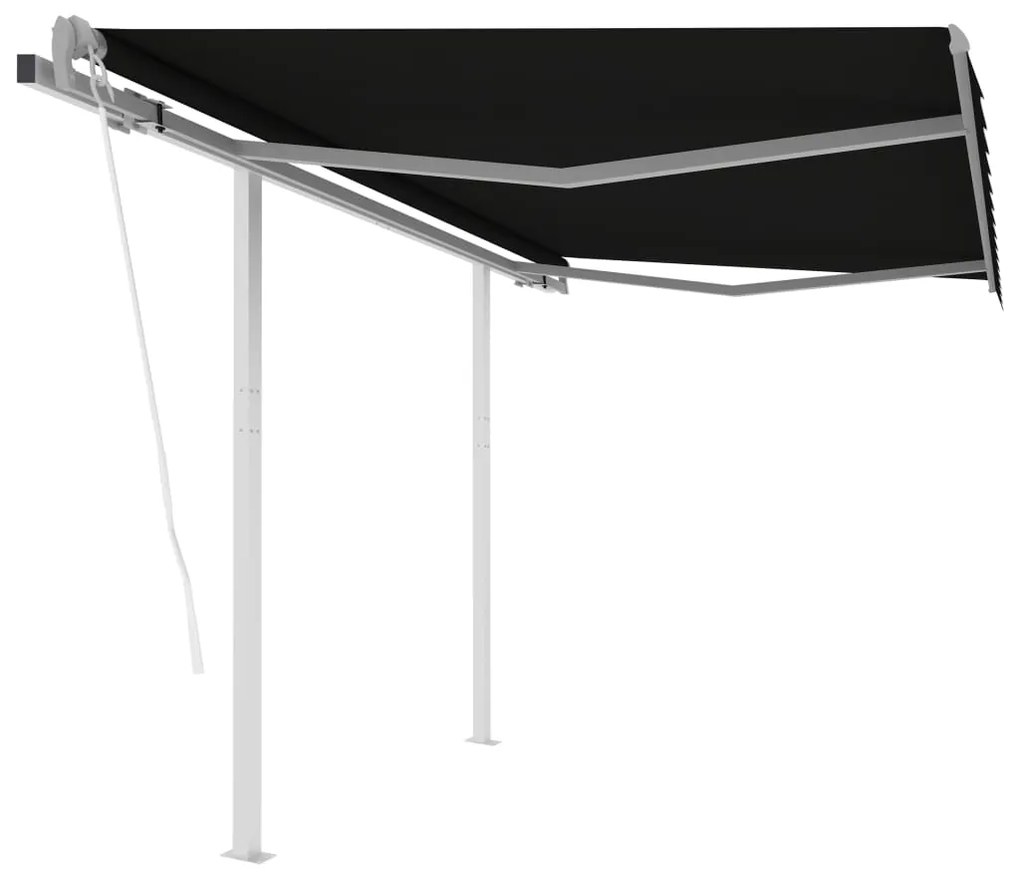 Copertina retractabila automat cu stalpi, antracit, 3,5x2,5 m Antracit, 3.5 x 2.5 m