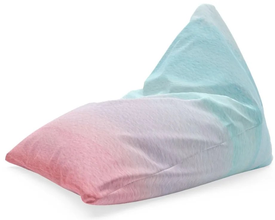 Sac de șezut Triangl vată de zahăr, roz / turcoaz