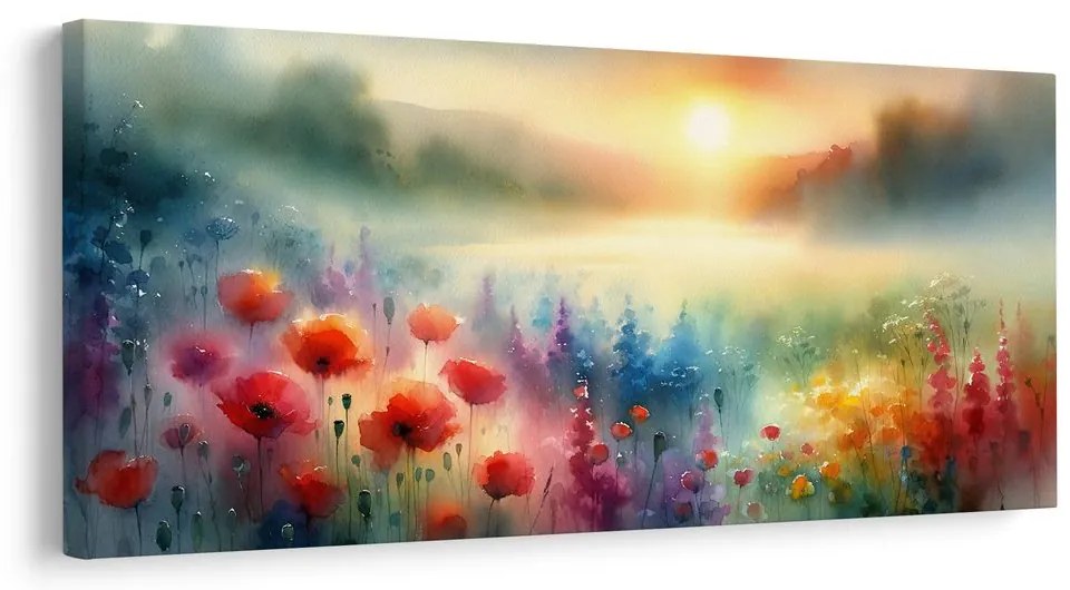 Tablou peisaj floral strălucitor