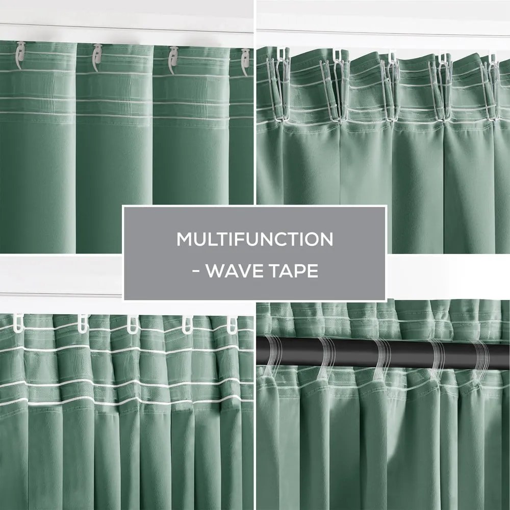 Draperie verde-deschis dimout (semi-opacă) 140x245 cm Kierra – Restilo