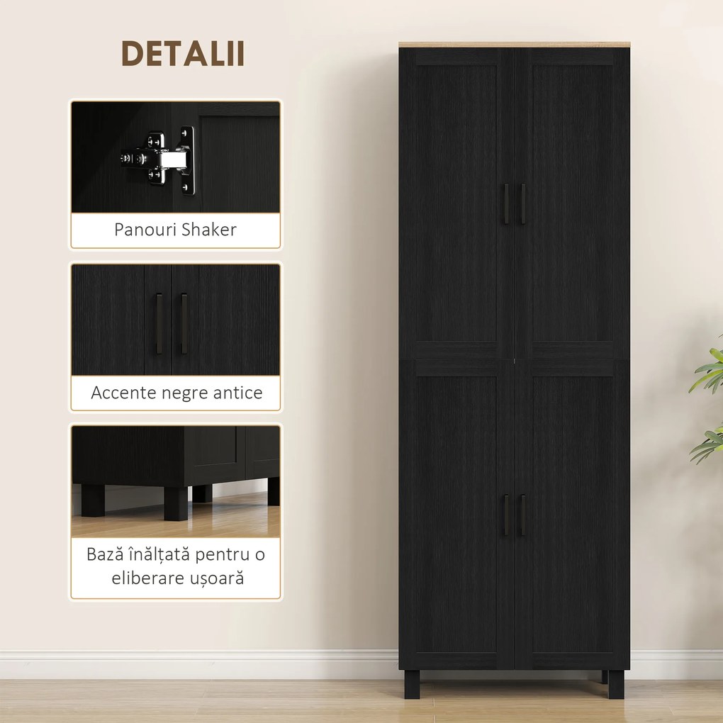 Homcom Dulap Bucatarie Alb – 5 Rafturi | Aosom Romania