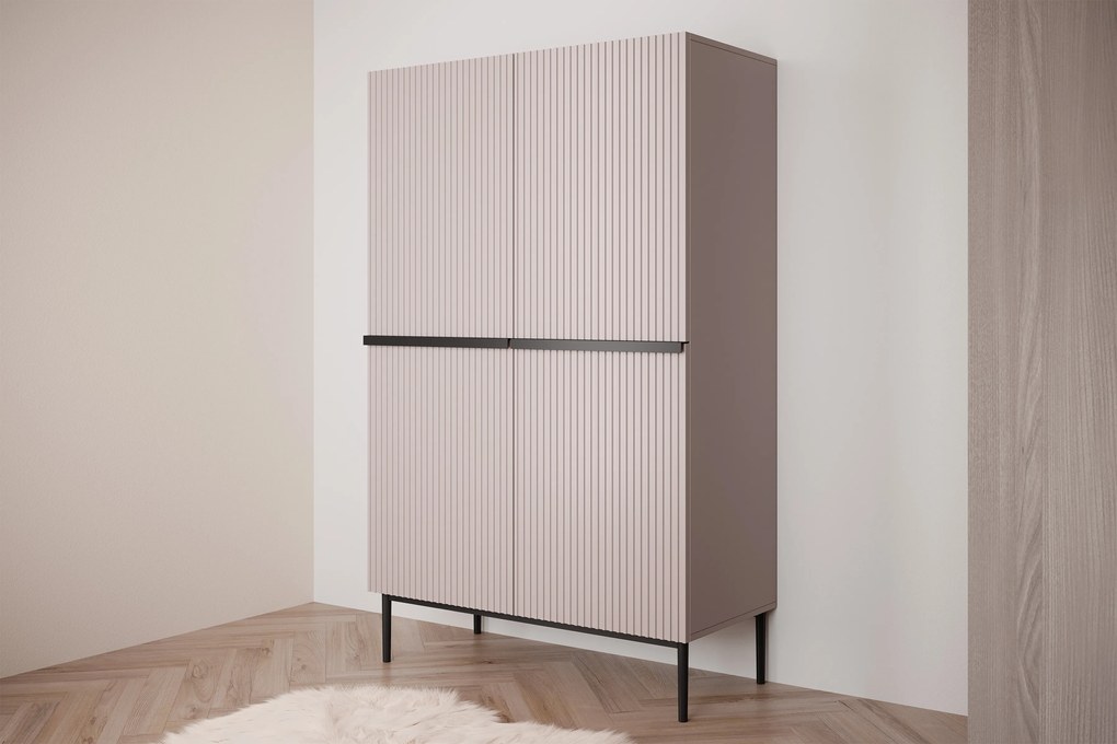 Dulap Nicole - roz anticMDF / picioare negre