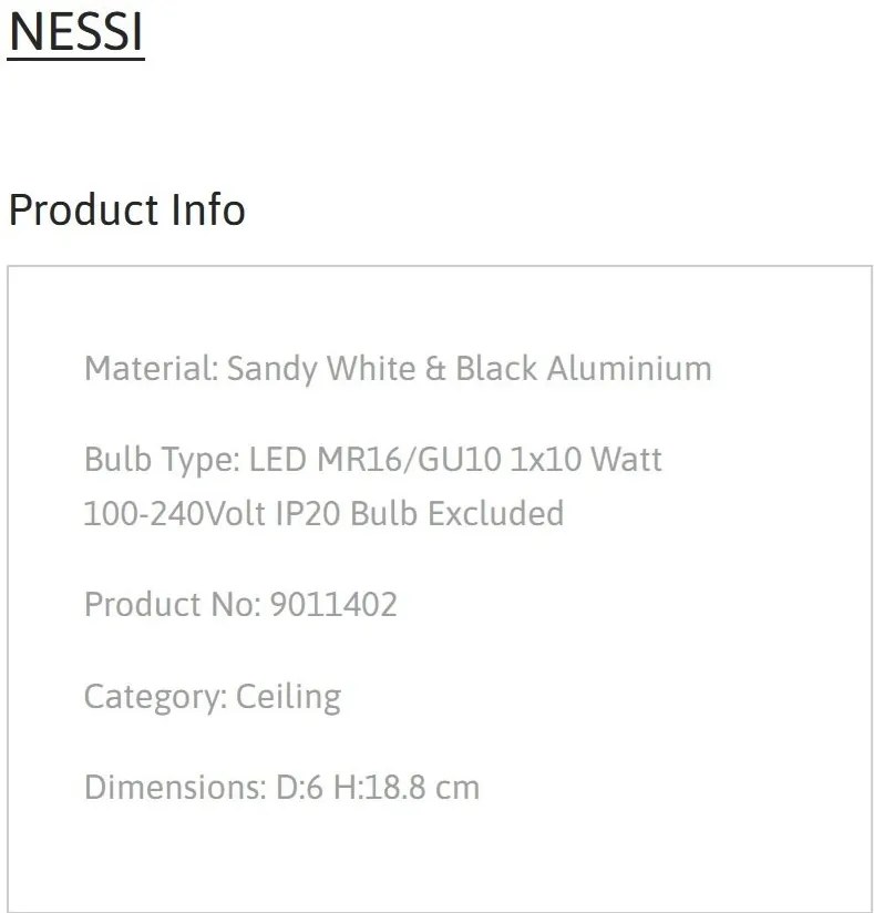 Spot aplicat directionabil design decorativ NESSI, NVL-9011402