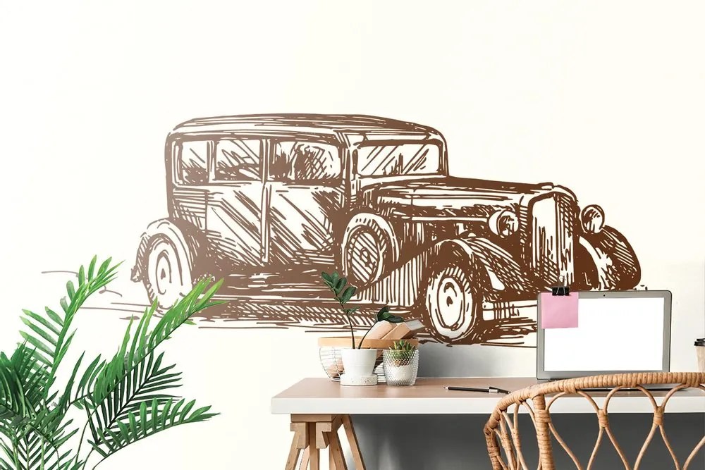 Tapet autoadeziv mașină de curse retro