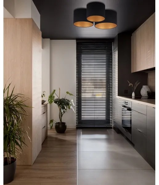 Duolla - Plafonieră ROLLER TRIO 3xE27/60W/230V negru/auriu