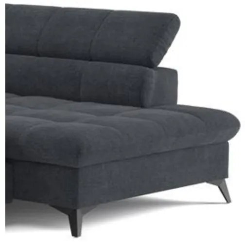 Canapea colțar extensibilă în L MARANO stânga negru