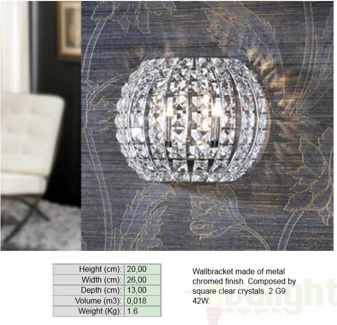 Aplica de perete moderna, LED Diamond 508323