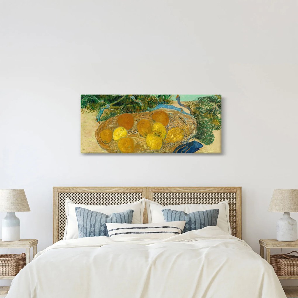 Tablou - Vincent van Gogh, Still Life of Oranges and Lemons with Blue Gloves, reproducere (120x50 cm)