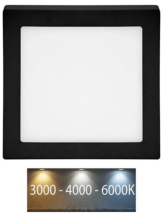 Corp de iluminat LED Ecolite LED-CSQ-CCT/18W/CR RAFA LED/18W/230V IP44 negru