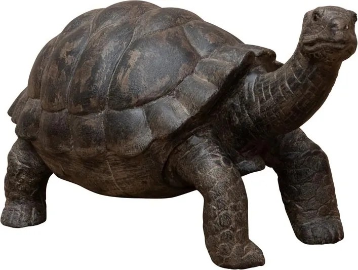 Decorațiune țestoasă din lemn de tec, D60 cm