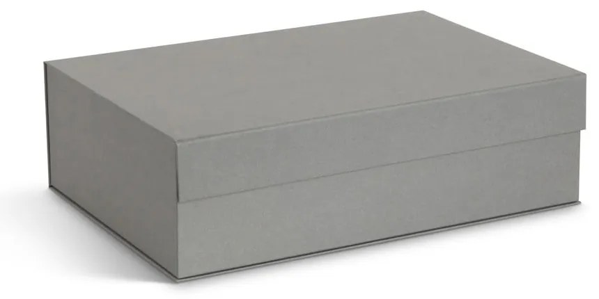 Cutii de depozitare gri 3 buc. din carton cu capac 42,5x29,5x13 cm Kian Paper Laminate – Bigso