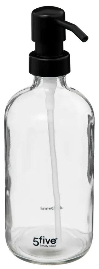 Dozator sapun lichid Sayan transparent, sticla,  7.4 x 9 x H 21 cm, 450 ml