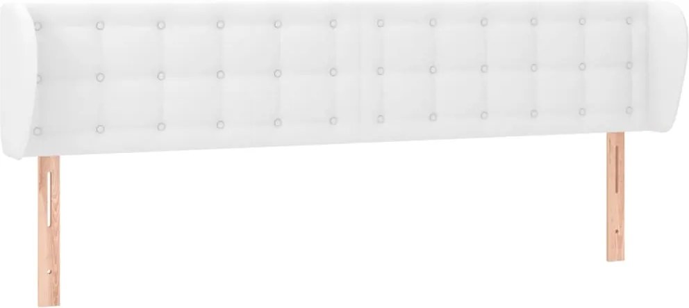 vidaXL Tăblie de pat cu aripioare alb 183x23x78/88 cm piele ecologică