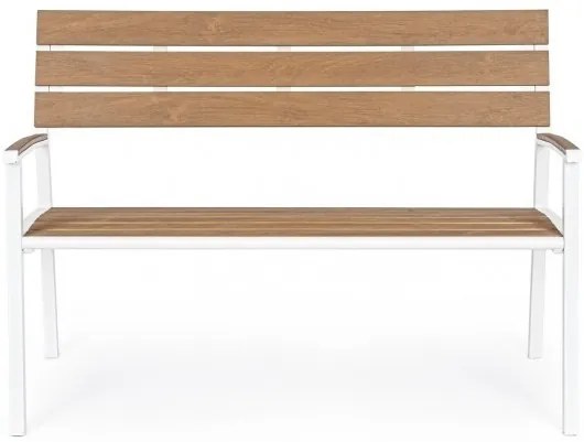 Bancă din aluminiu, alb, 123x59x86 cm, Isak Yes