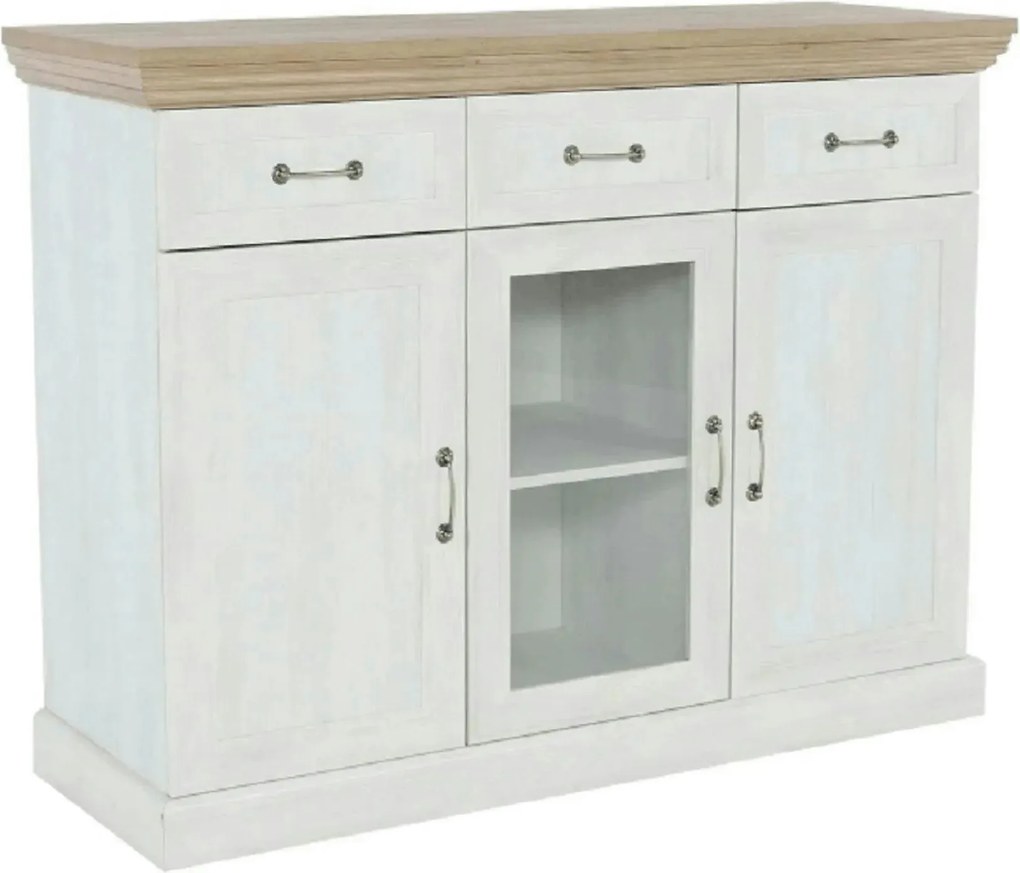 Comoda ROYAL K1S, pin nordic/stejar salbatic, PAL melaminat, 127x46x98