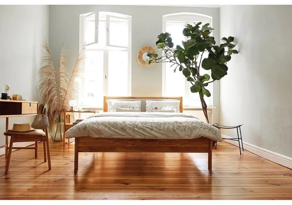 Pat din lemn de stejar 90x200 cm Pola – The Beds