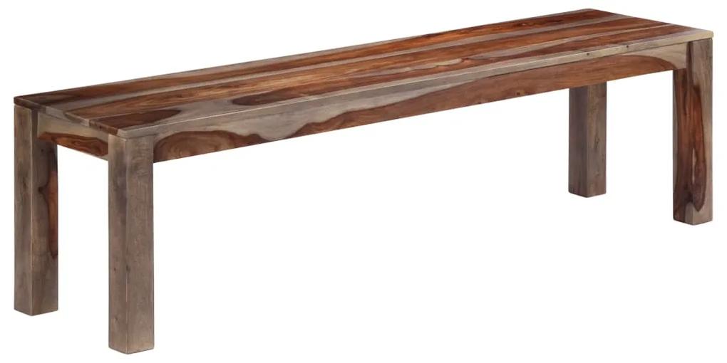 247473 vidaXL Bancă, 160 cm, gri, lemn masiv de sheesham