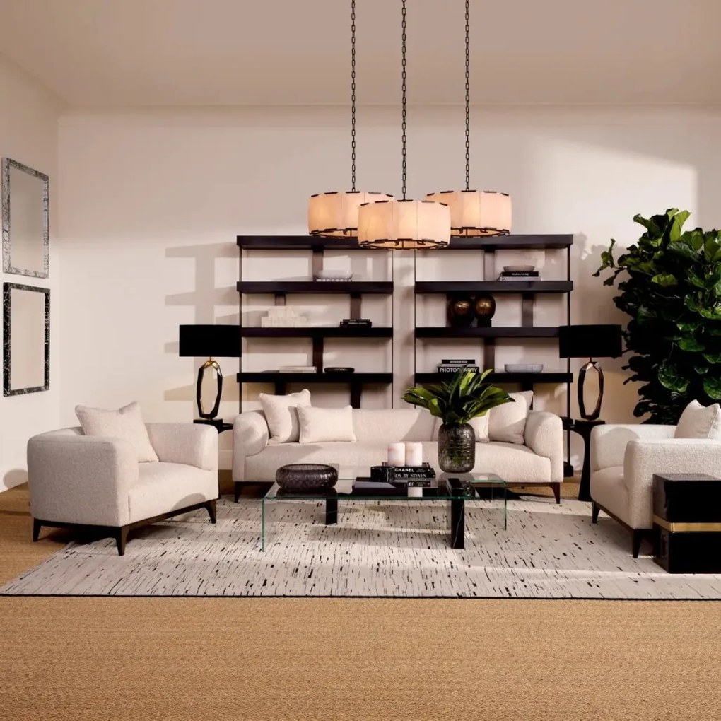 Canapea confortabila design LUX Brannan, Boucle chalk white