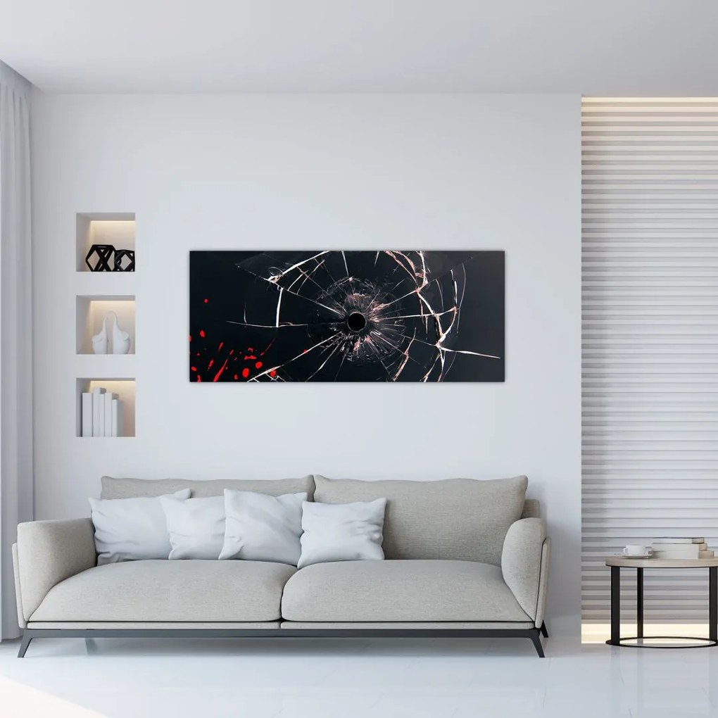 Tablou abstract - sticla spartă (120x50 cm)