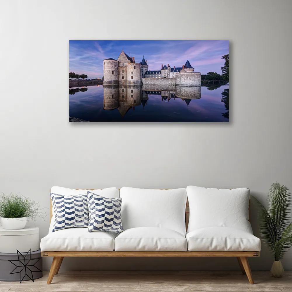 Tablou pe panza canvas Castelul de apă Arhitectură Violet Gri Negru