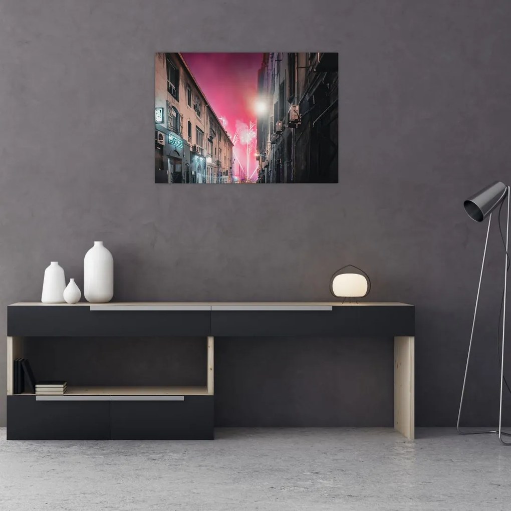 Tablou - Artificii din Marseille (70x50 cm)