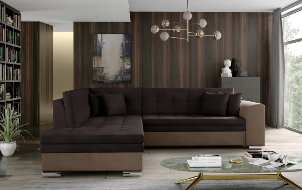 Coltar tapitat, extensibil, 260x80x205 cm, Pieretta L02, Eltap (Culoare: Roz / Matt Velvet 63)