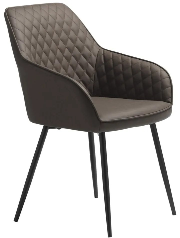 Scaun de sufragerie maro cu cotiere tapițat Milton – Unique Furniture