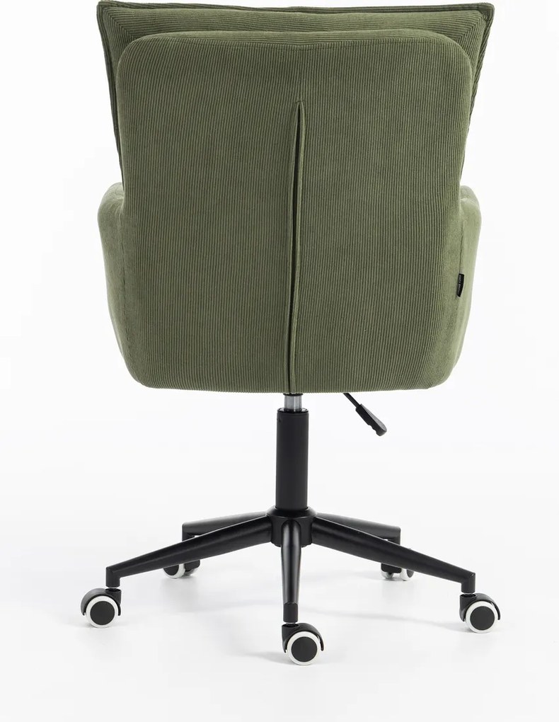 HR250K Scaun Catifea Reiată Premium culoare verde salvie Bază Neagră