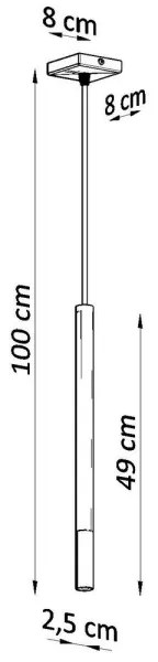 Lustră pe cablu MOSAIC 1xG9/12W/230V neagră/cuprurie