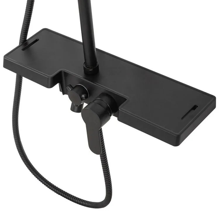 Baterie pentru dus Bravo negru mat - H 105 cm