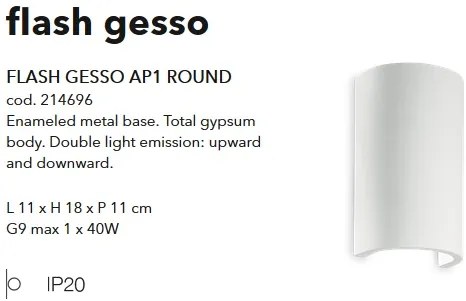 Aplica de perete up/down FLASH GESSO AP1 ROUND 214696