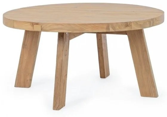 Masuta de cafea din lemn de teak reciclat, natur, Ø 80 cm, Bolivar Bizzotto