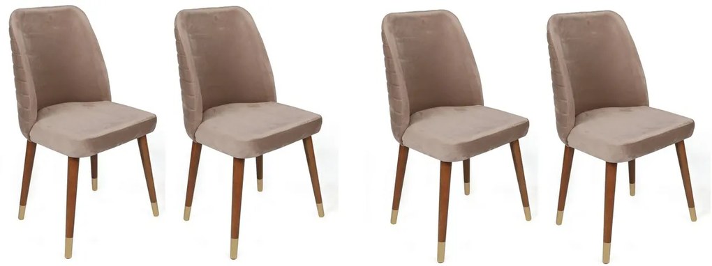 Set de scaune de sufragerie Hugo Beige și Walnut,4 buc.
