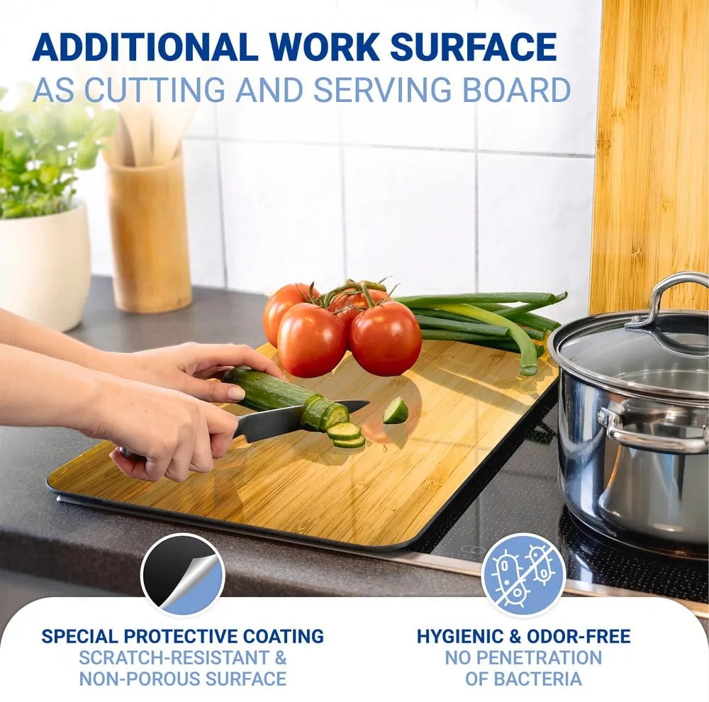 Protecții de aragaz 2 buc. din sticlă temperată 52x30 cm Wooden – Maximex