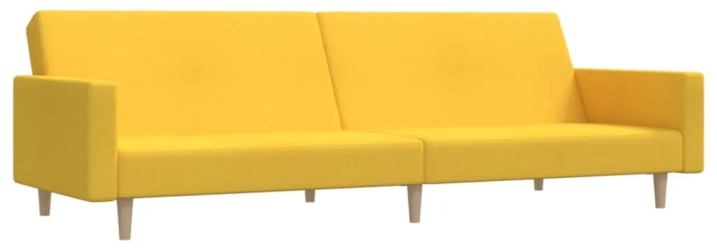 337294 vidaXL Canapea extensibilă cu 2 locuri, galben, textil