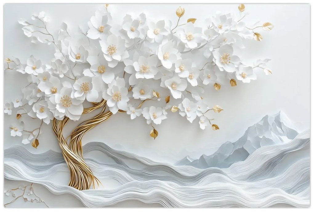 Tablou – Arborele vieții 3D elegant (90x60 cm)