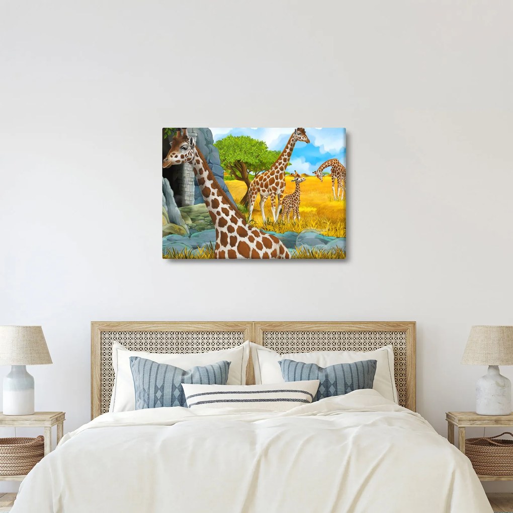Tablou - Familia girafelor (70x50 cm)