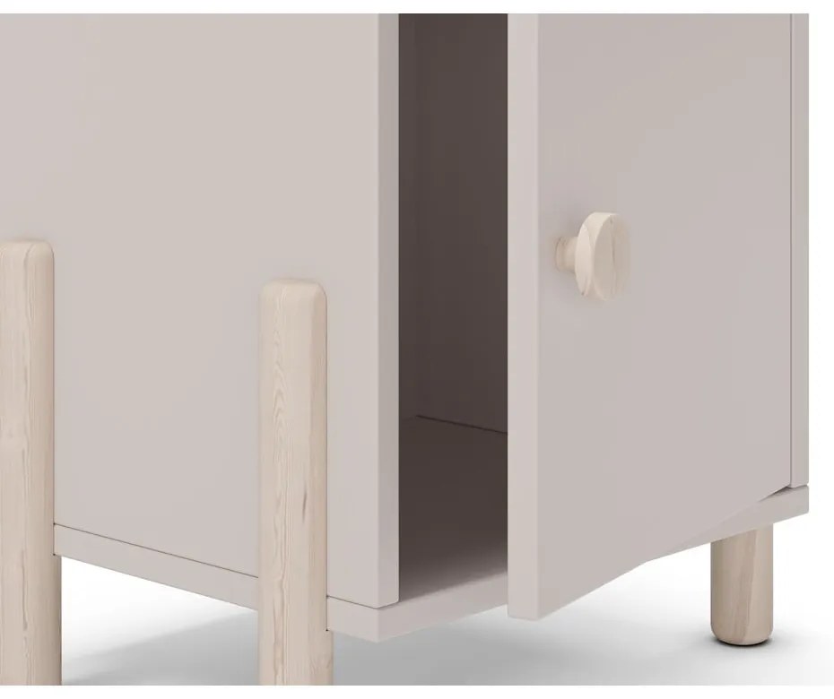 Noptieră de copii crem din lemn de pin Enola – Marckeric